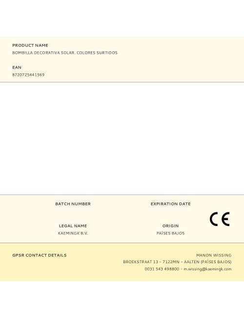 Bombilla decorativa solar. colores surtidos