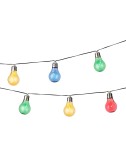 Guirnalda solar con bombillas de colores, 2 funciones, 4,5 m