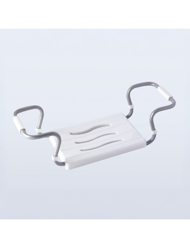 Asiento de bañera regulable (minimo 55 cm, máximo 70 cm), blanco, medida 55-70 x 26 x 18,7 cm