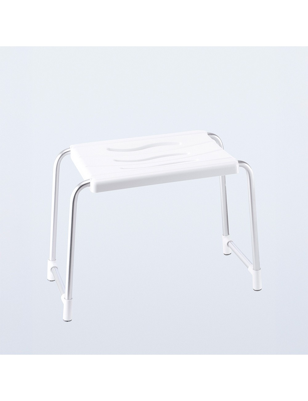 Taburete de baño, blanco, 50 x 24 cm