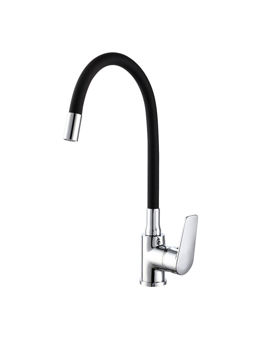 Grifo monomando de cocina caño alto flexible negro serie baiona