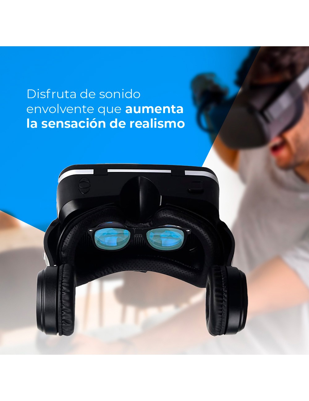 Gafas de realidad virtual 3d con audio