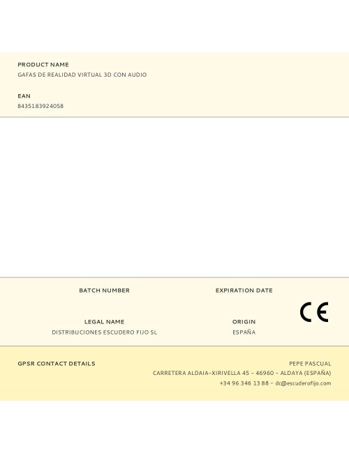 Gafas de realidad virtual 3d con audio