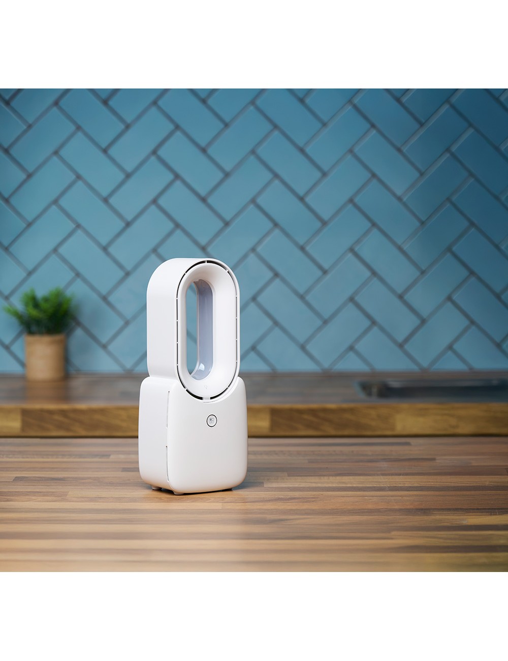 Ventilador de mesa sin aspas, recargable usb, 3 velocidades 12,4 x 9 x 30 cm