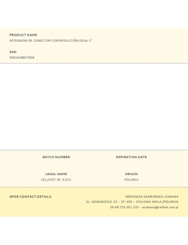 Extension de conector con reducción ideal 1"