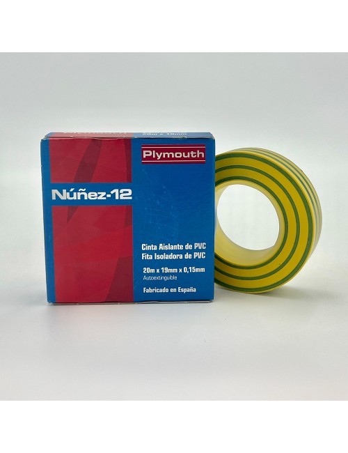 Cinta aislante pvc t/t alta adhesión 19 mm x 0,15 mm x 20 m
