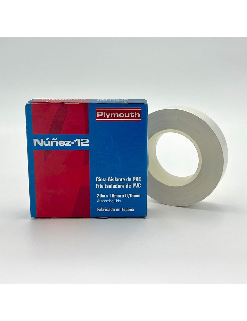 Cinta aislante pvc alta adhesión blanca 19 mm x 0,15 mm x 10 m