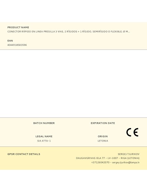 Conector rápido en linea presilla 3 vias, 2 rígidos + 1 rígido, semirígido o flexible ø máximo 2,5 mm, blanco