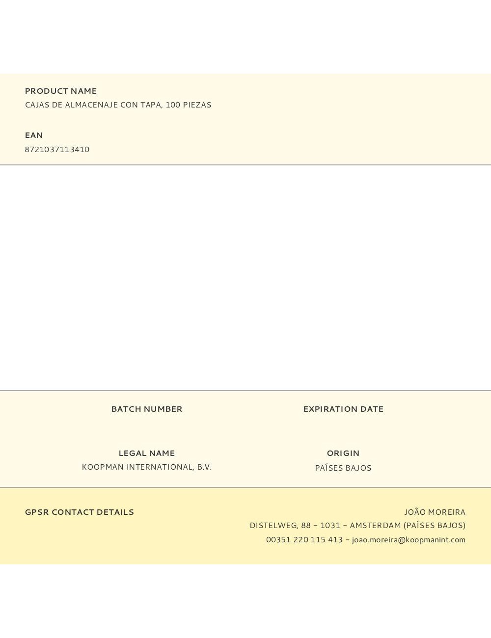 Cajas de almacenaje con tapa, 100 piezas