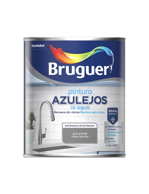 Pintura azulejos al agua gris granito satinado 750 ml