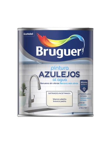 Pintura azulejos al agua blanco piedra satinado 750 ml