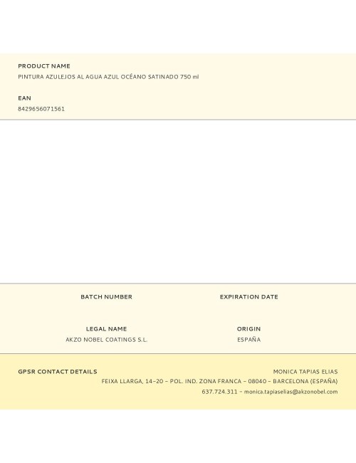 Pintura azulejos al agua azul océano satinado 750 ml