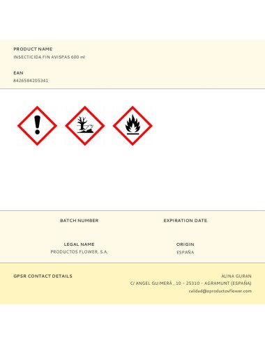 Insecticida fin avispas 600 ml