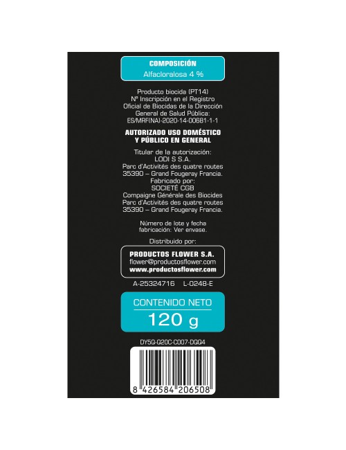 Raticida alfacloralosa 120 g