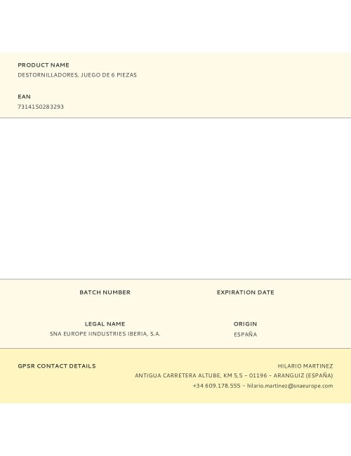 Destornilladores, juego de 6 piezas