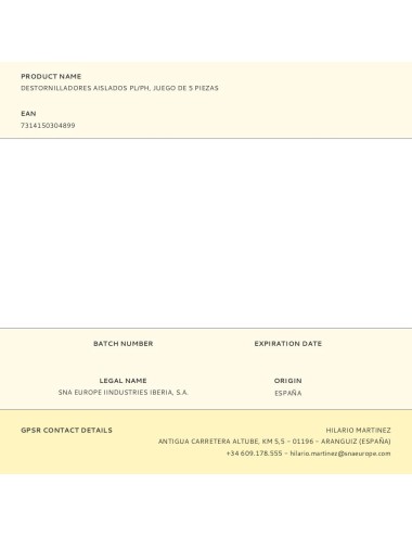 Destornilladores aislados pl/ph, juego de 5 piezas