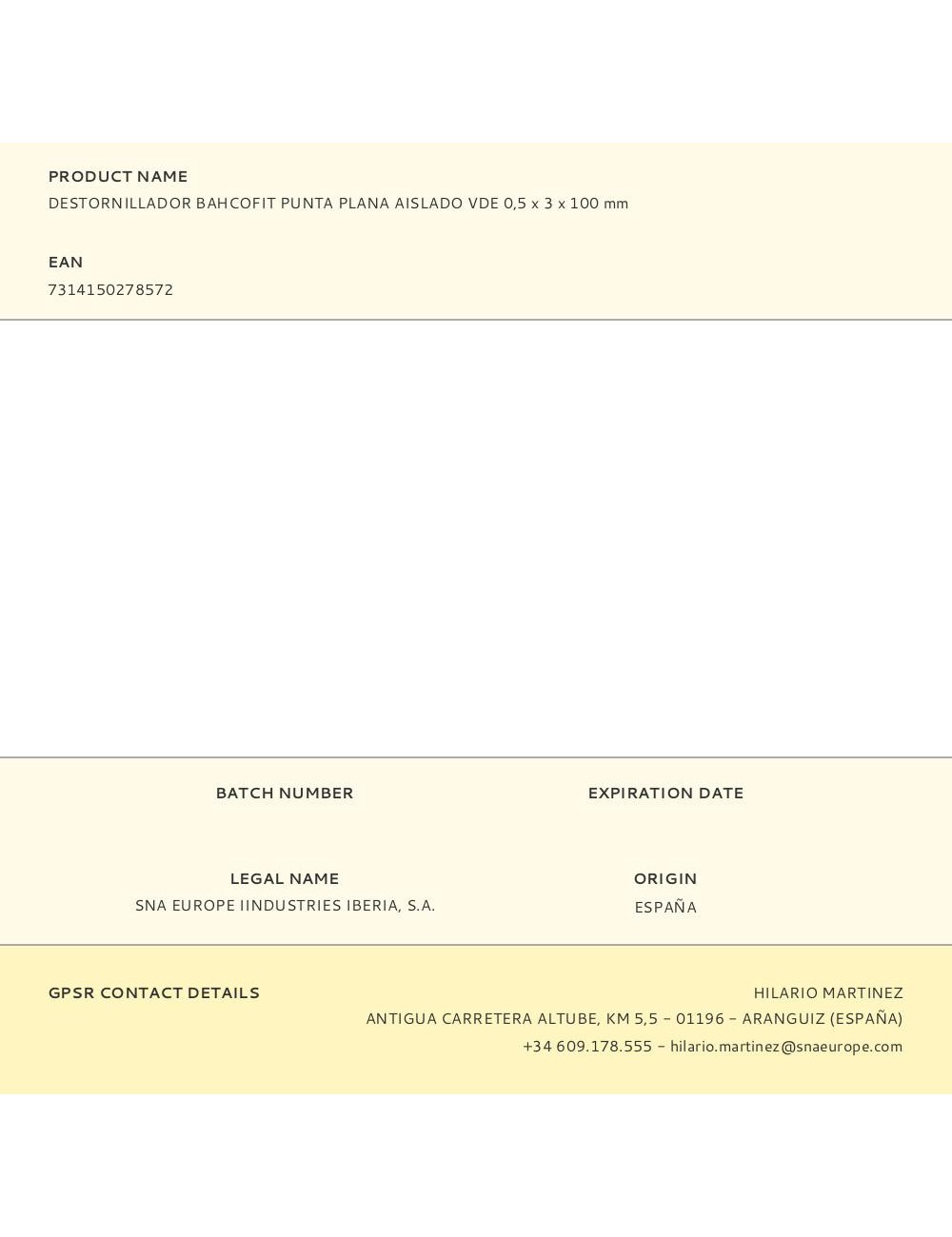 Destornillador bahcofit punta plana aislado vde 0,5x 3x 100mm