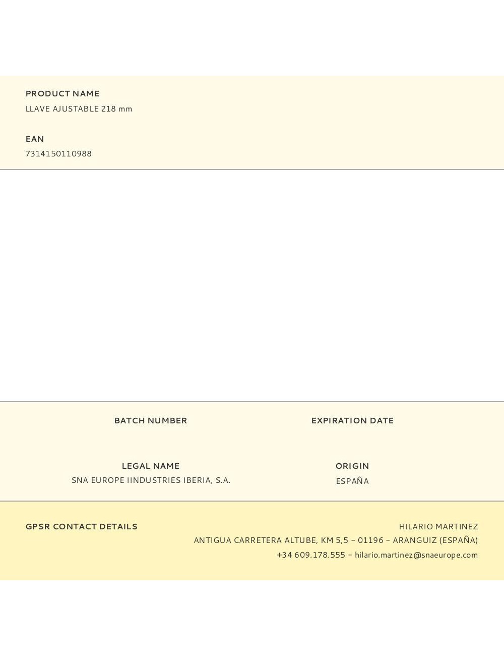 Llave ajustable 218mm