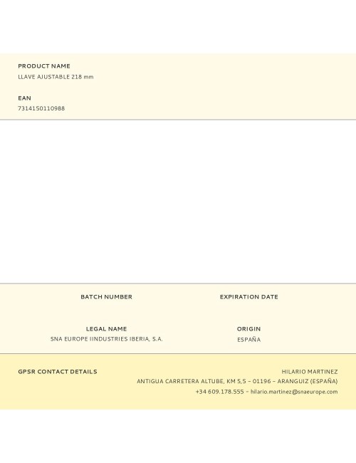 Llave ajustable 218mm