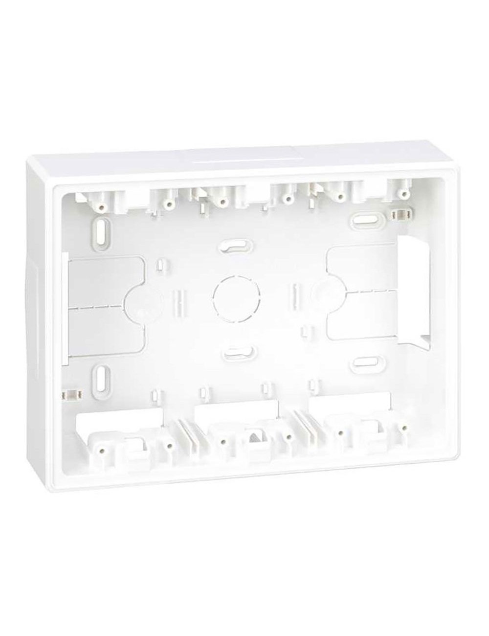 Caja de superficie para 3 elementos dobles blanco