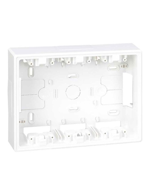 Caja de superficie para 3 elementos dobles blanco