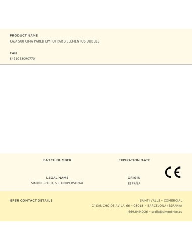 Caja 500 cima pared empotrar 3 elementos dobles