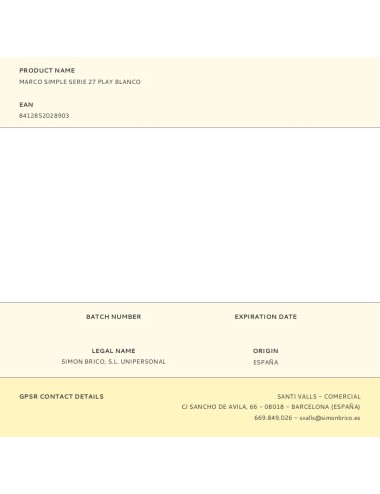 Marco simple serie 27 play blanco
