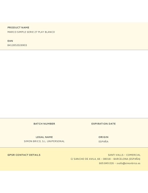 Marco simple serie 27 play blanco