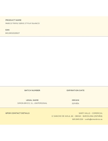 Marco triple serie 27 play blanco