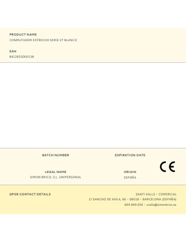 Conmutador estrecho serie 27 blanco