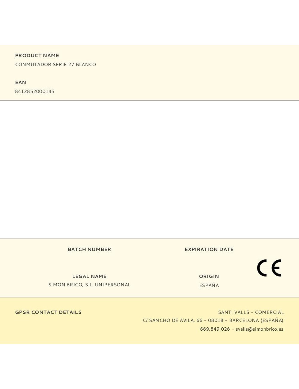 Conmutador serie 27 blanco