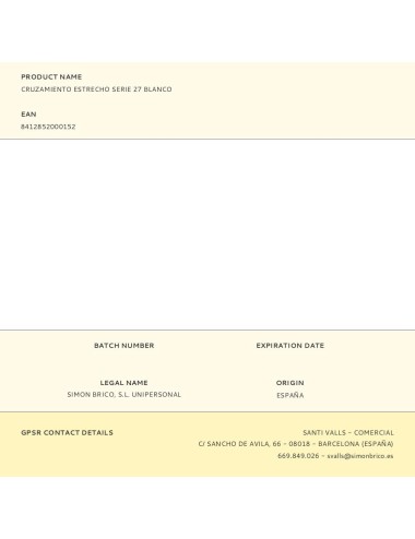 Cruzamiento estrecho serie 27 blanco