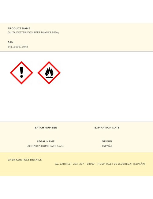 Quita desteñidos ropa blanca 200 g