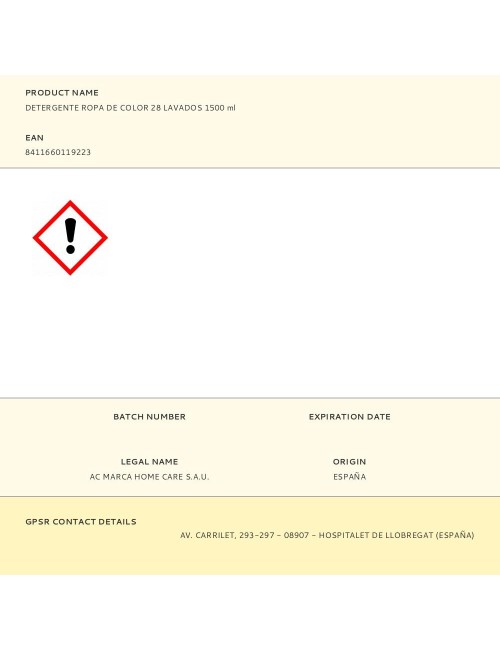 Detergente ropa de color 28 lavados 1500 ml