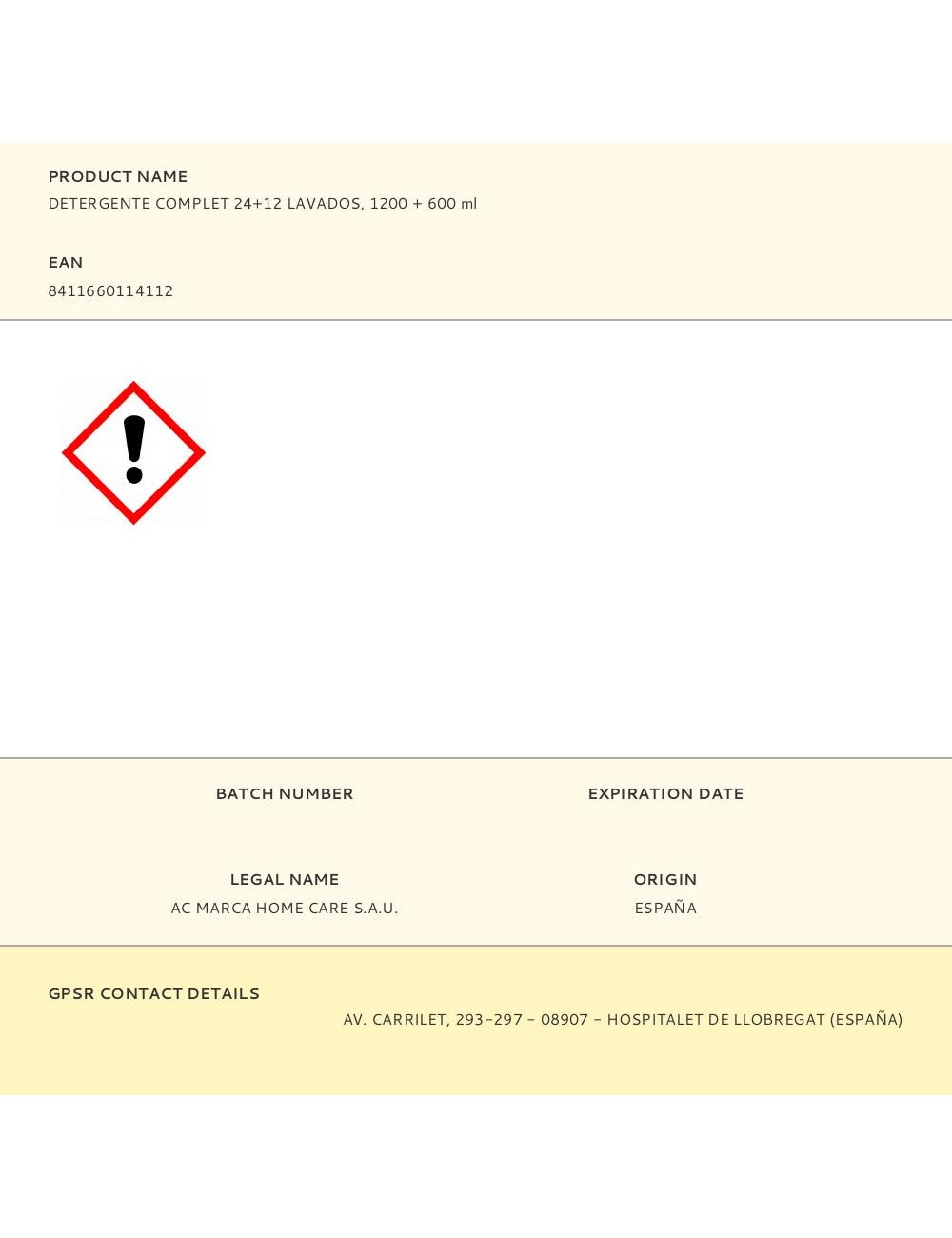 Detergente complet 24+12 lavados, 1200 + 600 ml