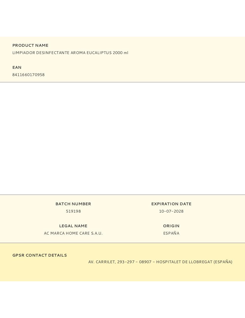 Limpiador desinfectante aroma eucaliptus 2000 ml