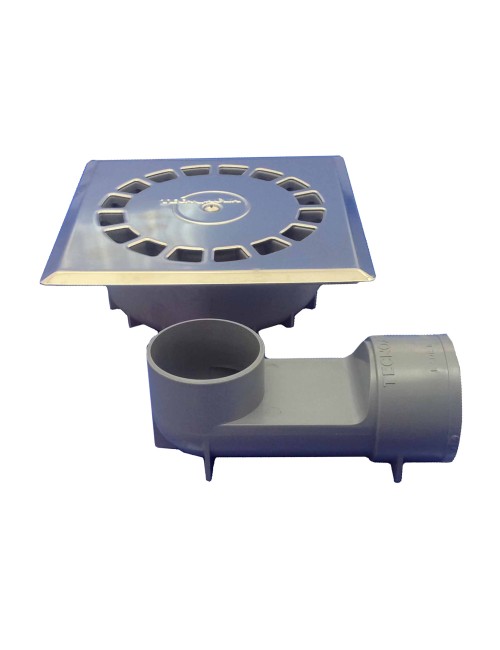 Sumidero pvc sifonico 360 estándar inoxidable t-88 vhi 10 x 10 cm / 118 x 118 x 45 mm / ø40 mm