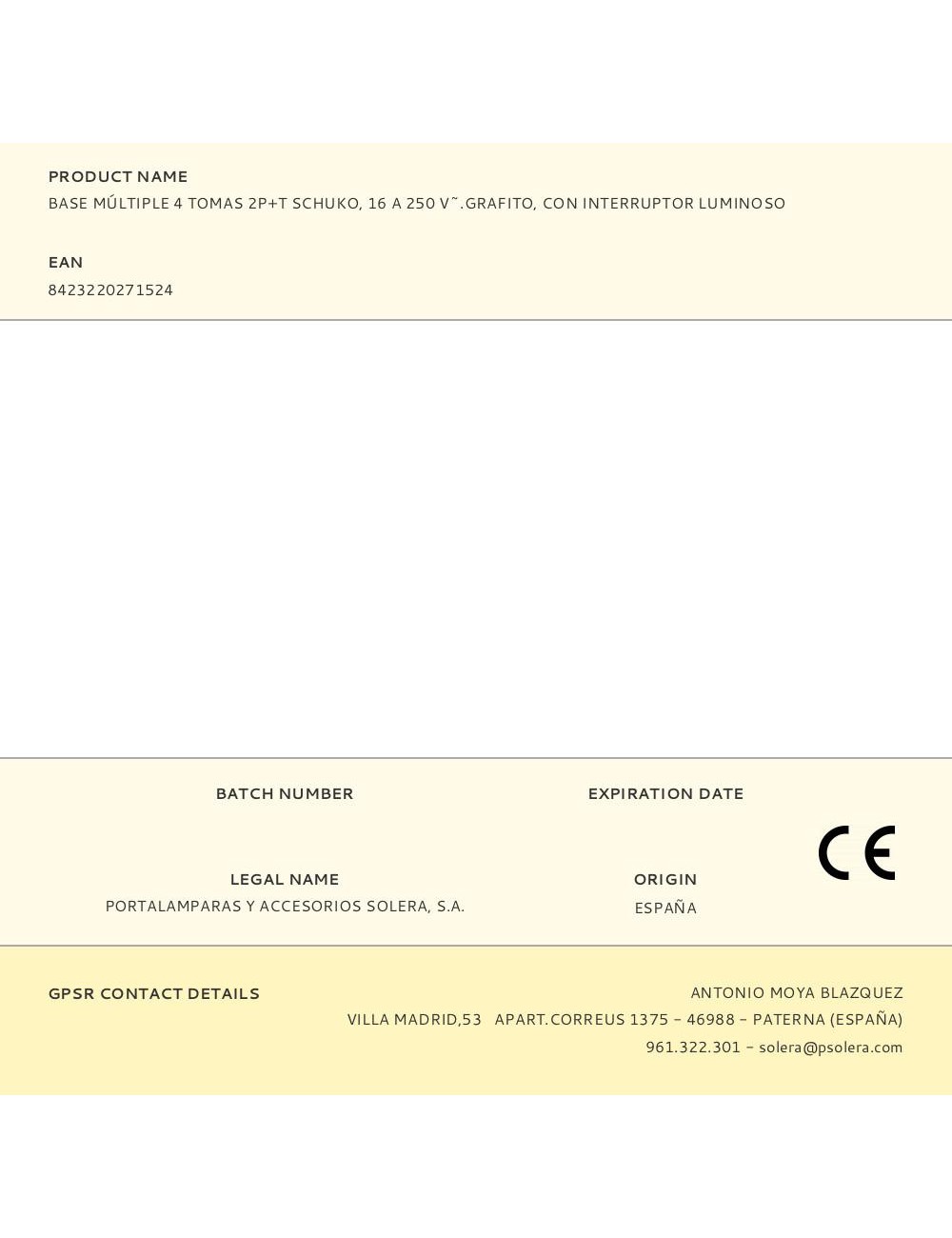 Base múltiple 4 tomas 2p+t schuko, 16 a 250 v~.grafito, con interruptor luminoso