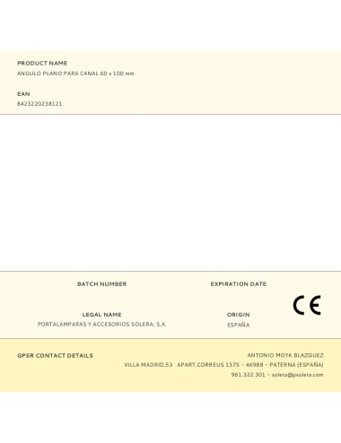 Angulo plano para canal 60 x 100 mm