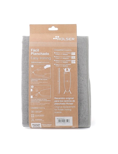 Funda color plomo para tablas de planchar 120 x 42 cm