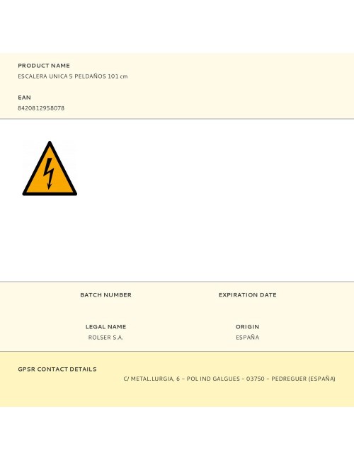 Escalera unica 5 peldaños 101 cm