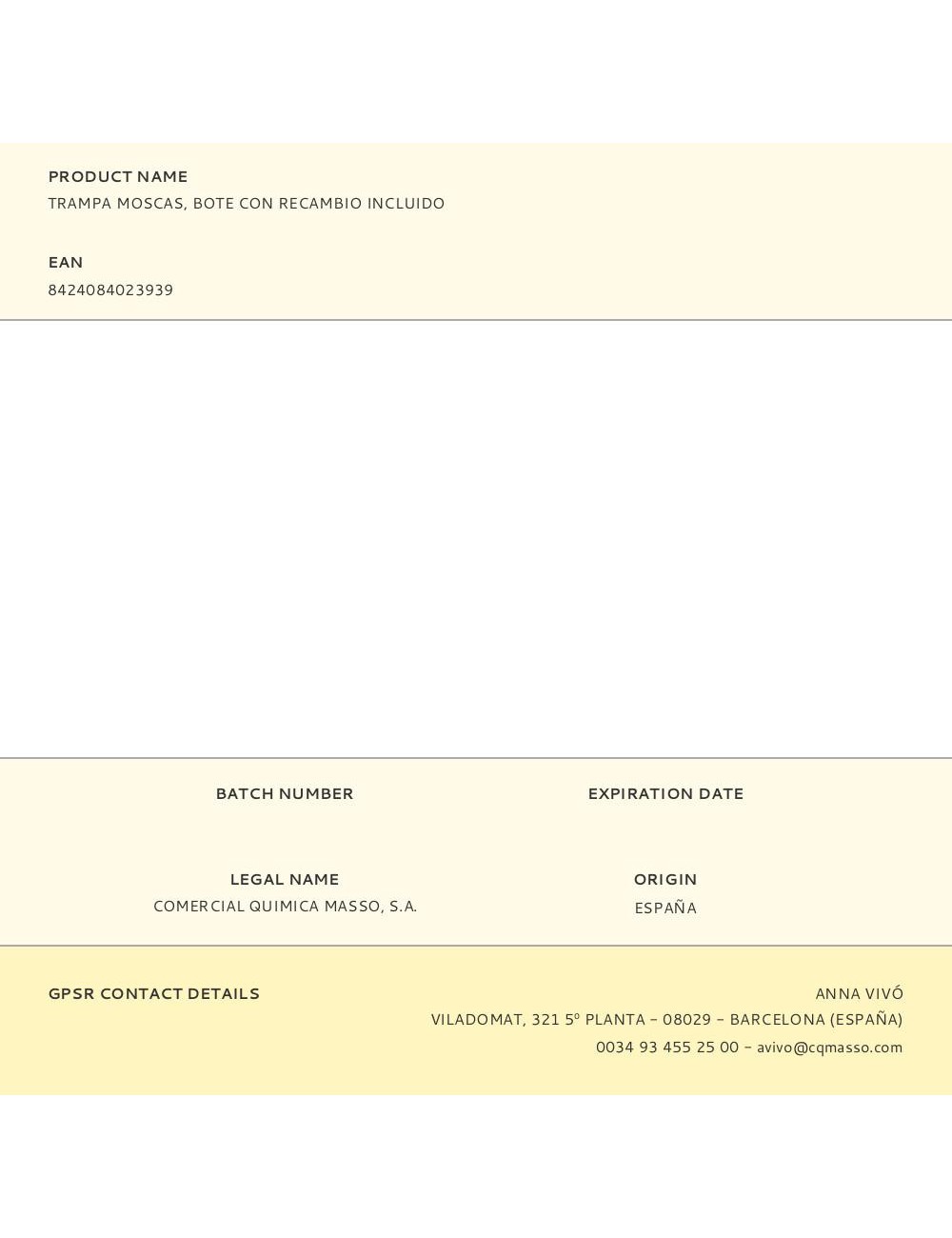 Trampa moscas, bote con recambio incluido