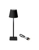 Lámpara led de mesa recargable para exterior y interior color 37 cm negro