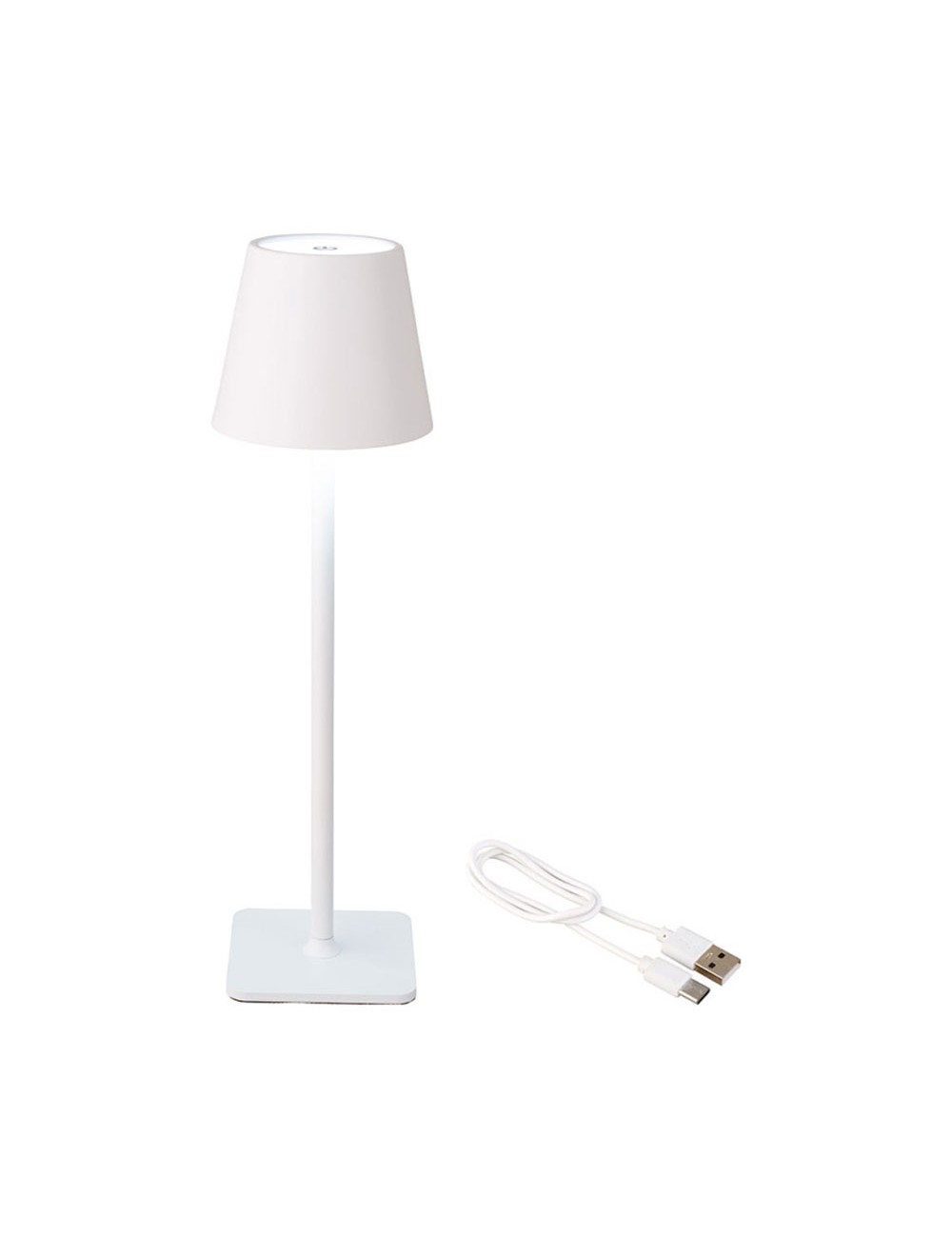 Lámpara led de mesa recargable para exterior y interior color 37 cm blanco