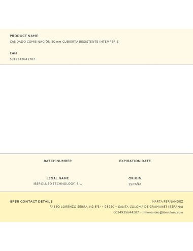 Candado combinación 50 mm cubierta resistente intemperie