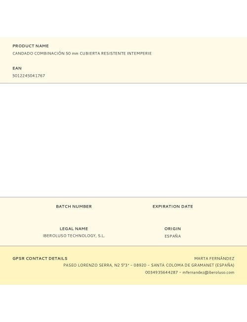 Candado combinación 50 mm cubierta resistente intemperie