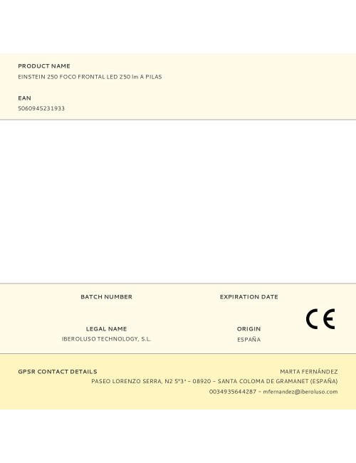 Einstein 250 foco frontal led 250 lm a pilas