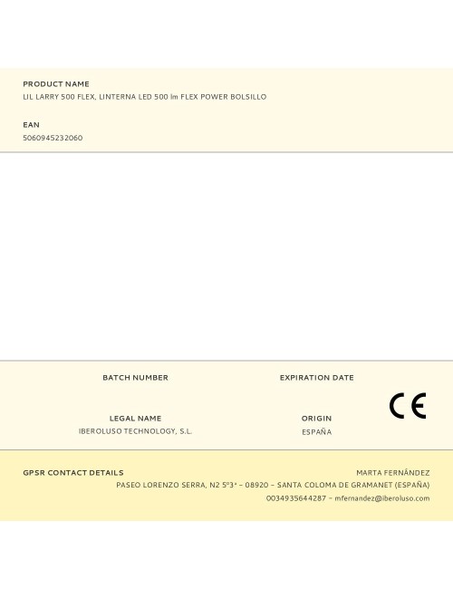 Lil larry 500 flex, linterna led 500 lm flex power bolsillo