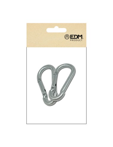 Mosquetón bombero sin seguro, msq01, acero galvanizado, 6 x 60 mm. 2 unidades