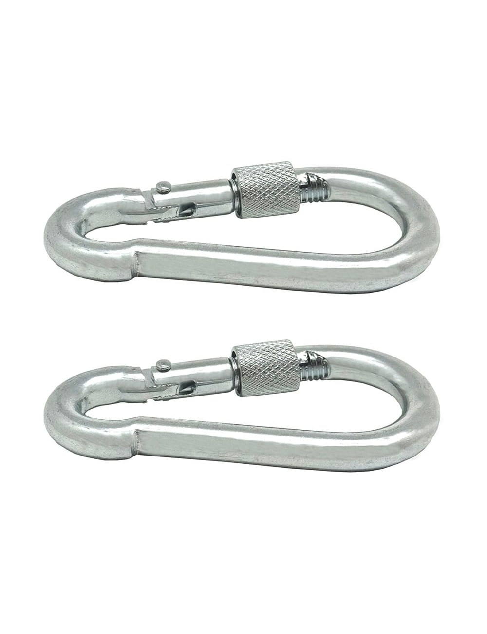 Mosquetón bombero con seguro, msq02, acero galvanizado, 7 x 70 mm. 2 unidades